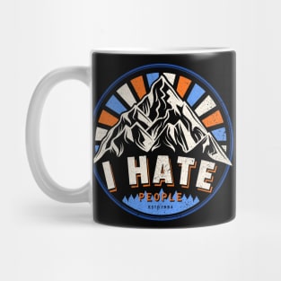 I Hate People - Retro Sunset Mountain Mug